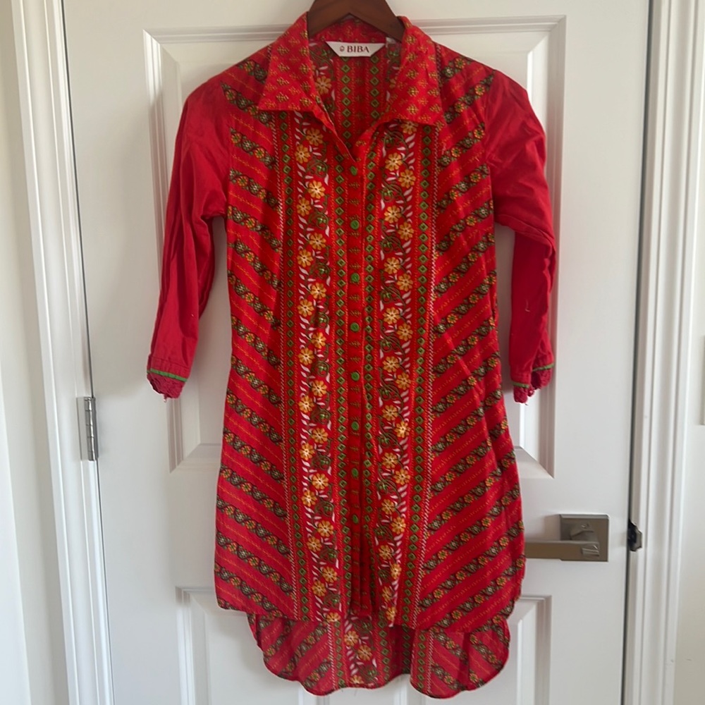 Beautiful red southwestern/asian styled tunic